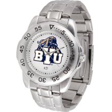 Brigham Young Cougars BYU Mens Sports Steel Watch