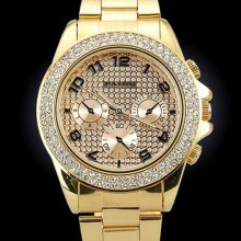 Brilliant Golden Ladies Women's Stainless Steel Watch