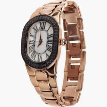 Bronzo Italia Black Spinel & Mother-of-Pearl Oval Dial Bracelet Watch - White - One Size