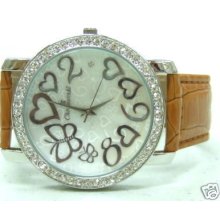 Brown Straps Womens Designer For Her Bling Watch Brs10