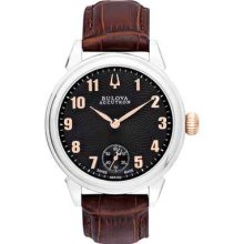 Bulova 65a102 Men's Accutron Gemini Collection Watch With Brown Leather Band