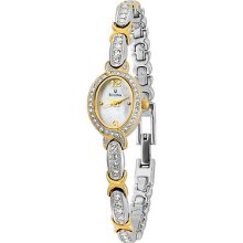 Bulova 98l005 Crystal Accented Mother Of Pearl Dial Women's Watch