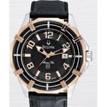 Bulova Marine Star Solano Men`s Rose Gold-tone And Black Dial Watch