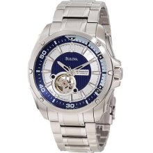 Bulova Men's 96a137 Self-winding Mechanical Watch Stainless Steel Bracelet Blue