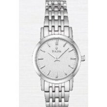 Bulova Stainless Steel Curved Crystal Ladies` Watch