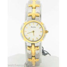 Bulova Women's 98l53 White Dial Two-tone Stainless Steel Bracelet Quartz Watch