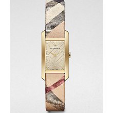 Burberry Goldtone Stainless Steel Retangular Watch - Gold-