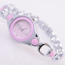 Butterfly Embossed Bracelet Watch-pink