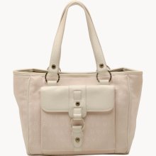 Bvlgari Pink and White Monogram Canvas Tote