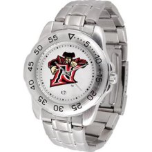 California State Matadors Men's Stainless Steel Logo Watch