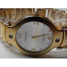 Calvin Hill Gold Quartz Fancy Dial Watch w/ Fancy Bracelet