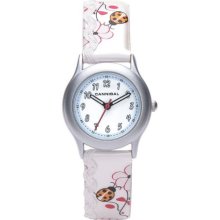 Cannibal Girl's Quartz Watch With White Dial Analogue Display And White Plastic Or Pu Strap Ck176-01