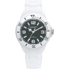 Cannibal Kid's Quartz Watch With Black Dial Analogue Display And White Silicone Strap Ck215-01A