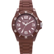 Cannibal Unisex Quartz Watch With Brown Dial Analogue Display And Brown Silicone Strap Cj209-29