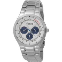 Caravelle By Bulova Men's 43c18 Ss Bracelet White Dial 3 Eye Dress Watch