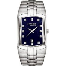 Caravelle Men's Diamond Navy Blue Dial Watch ...