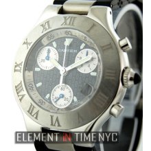 Cartier Must 21 Chronograph Stainless Steel Grey Dial 38mm W10125u2