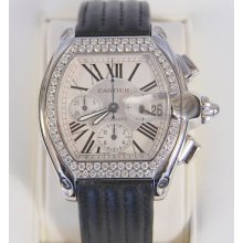 Cartier Roadster Unisex Watch W/ 69 Diamonds On Bezel