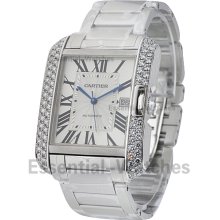 Cartier Tank Anglaise Large with Diamond Bezel WT100010