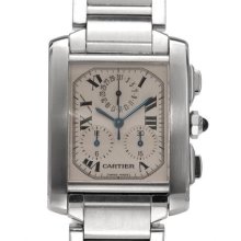 Cartier Tank Francaise Chronoflex Chronograph Watch, 8/10 Condition