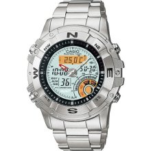 Casio Amw704d-7av Men's Stainless Steel Outgear Hunting Timer Ana-dgi Watch