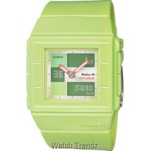 Casio Baby-g Bga200-3e Green Analog Digital Water Resistant Ladies Sport Watch