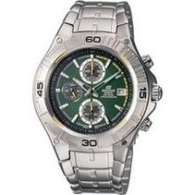 Casio Edifice Green Dial Chronograph Stainless Steel Mens Watch - ...