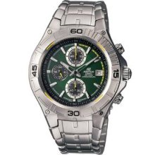 Casio Ef520d-3av Men's Edifice Stainless Steel Green Dial Chronograph Watch