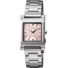 Casio Ltp-1237d-4a2 Women's Ladies Fashion Square Quartz Analog Pink Dial Watch