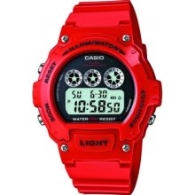 Casio W214HC-4AV W-214HC-4AVEF Mens Red Chronograph Watch