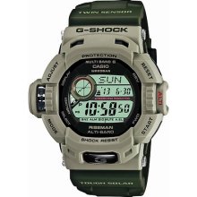 Casio Watch G-shock Riseman In Military Colors Tough Solar Radio Gw-9200erj-3jf