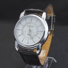 Casual Big Round Face Sport Quartz Hours Hand Clock Men Boys Wrist Watch Watches