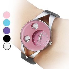 Casual Women's Bracelet Style Steel Analog Quartz Watch (Silver)