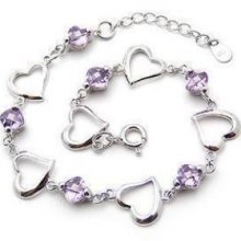 CET Domain SZ15-2103 Purple Heart Zirconium Crystal Bracelet for Girls Fashion Jewelry