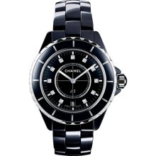 Chanel J12 Black Ceramic Diamond Watch H2124