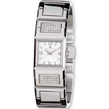 Charles Hubert Ladies Stnlss Steel Silver Dial Crystal 18Mm Watch XWA3295