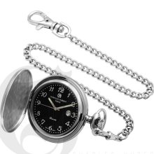 Charles Hubert Stainless Steel Quartz Pocket Watch 3599-B