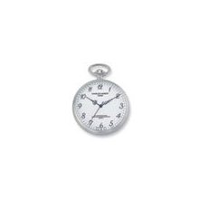 Charles Hubert Stainless Steel White Dial Pocket Watch