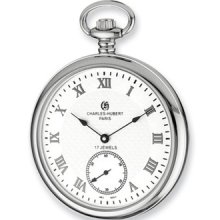 Charles Hubert Stnlss Stl Open Face White Dial Pocket Watch Xwa4332