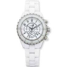 Chisel Mens Chisel White Ceramic and Dial Chronograph Watch TPW6