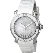 Chopard Happy Sport Silver Dial Floating Diamond Ladies Watch 278551-3001