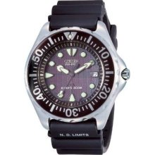 Citizen black BN0000-04H Men's BN0000-04H Eco-Drive Professional Diver Black Rubber Strap Watch