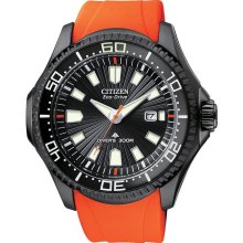 Citizen BN0088-03E Men's Eco-Drive Promaster Black IP Orange Rubber St