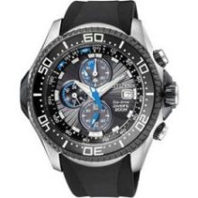 Citizen Eco-Drive Aqualand Depth Mtr Chronograph Dive Watch BJ2115-07E