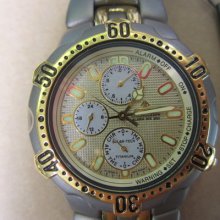 Citizen Eco-drive Men's Watch Alarm Chrono All Titanium Two Tone Original Japan