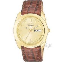 Citizen Eco Drive Mens Gold Day Date Watch