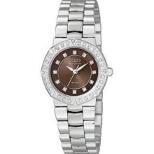 Citizen Ladies Eco Drive Serano Diamond Ep5830-56x Bnib Brown Dial Free Shiping