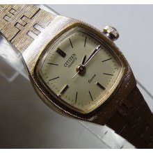 Citizen Ladies Quartz Gold Watch $395 w/ Gold Bracelet