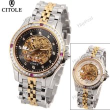 CITOLE - Chic Automatic Mechanical Wristwatch w/ Stainless Steel Strap for Men