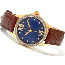 Clara by CW Women's Quartz Leather Strap Watch Made w/ Swarovski Elements